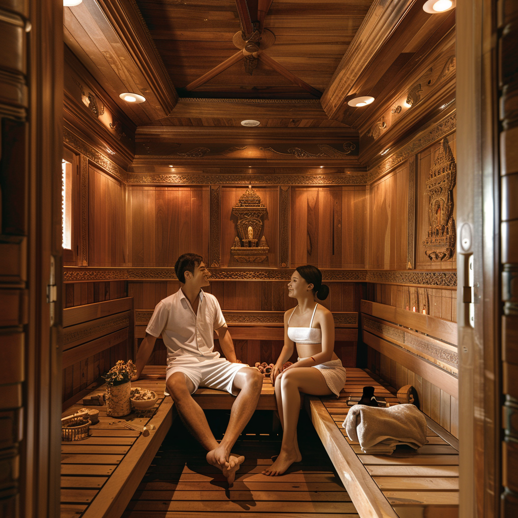 couple dans un sauna